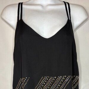 Women's Stoosh Size XS-  Black Sleeveless Beaded Blouse w/ Lining Top